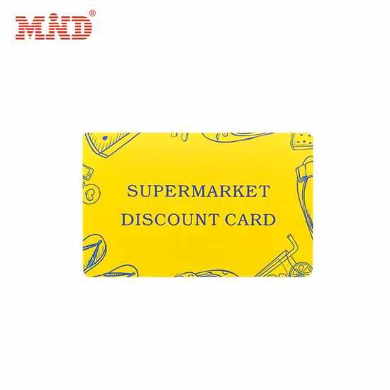 Fabricante de cartão de desconto de supermercado de plástico RFID de amostra grátis na China