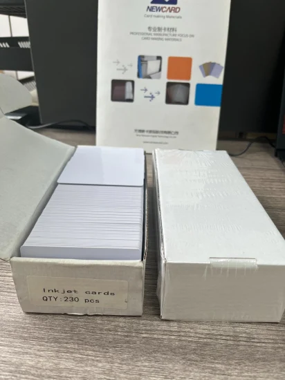Cartão de identificação de plástico PVC branco imprimível a jato de tinta Cr80