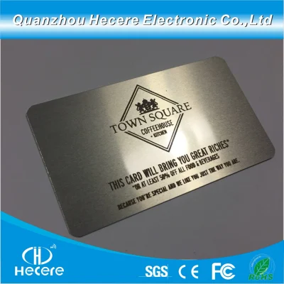 Cartão de visita de metal de produtos plásticos com logotipo personalizado da empresa