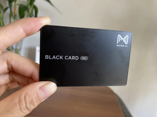Promoção de cartão de metal de alta qualidade Cartão de fidelidade RFID preto Cartão-chave para controle de acesso