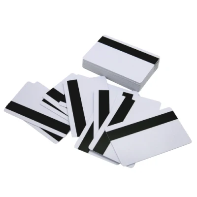Cartões de PVC branco premium com tarja magnética Hico de 1/2